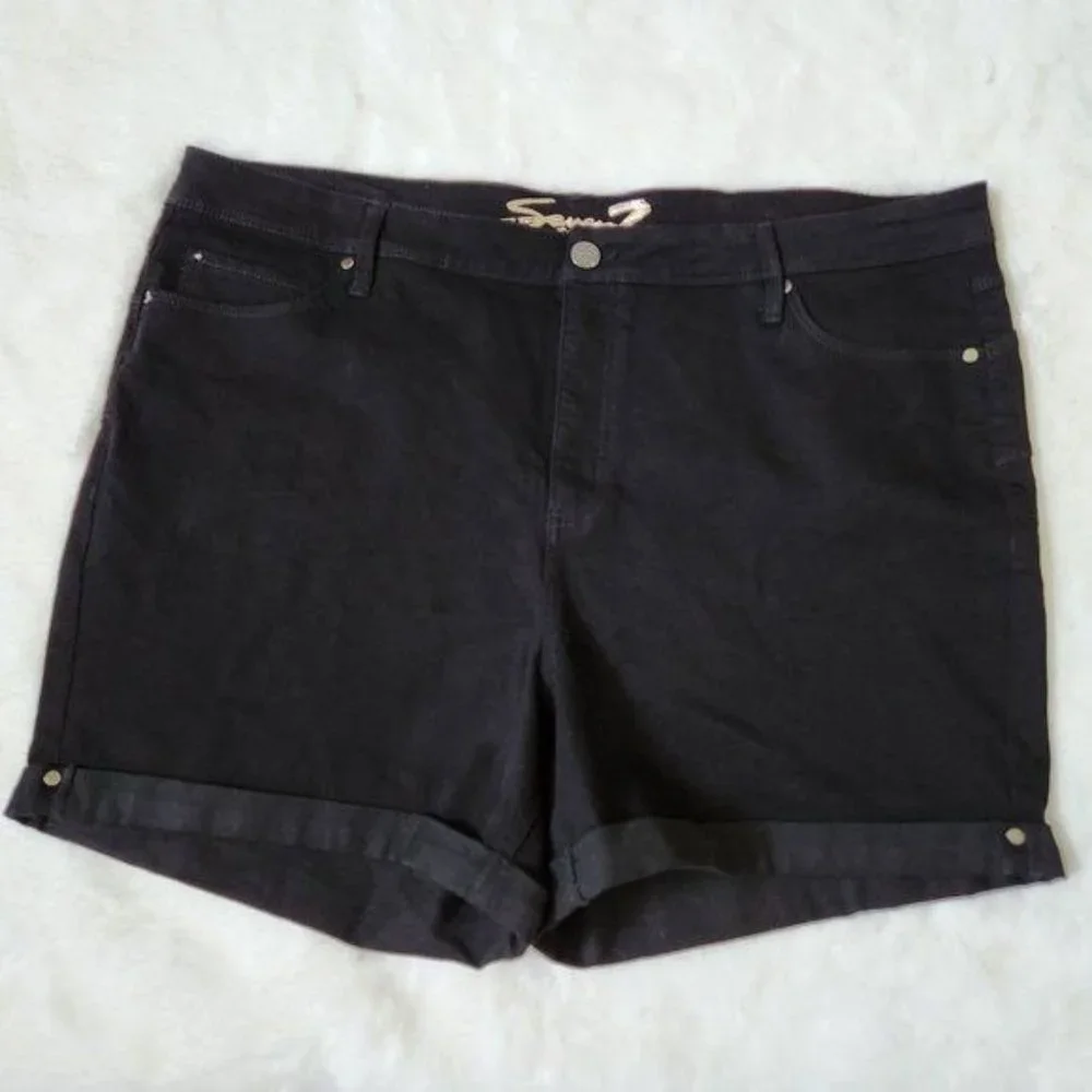 Seven7 Booty Shaper Short sz 24W Black shorts - Picture 2 of 14